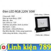 Đèn pha LED RGB 220V 30W có điều khiển từ xa chống nước IP66 Đèn pha LED RGB 220V 30W có điều khiển từ xa chống nước IP66